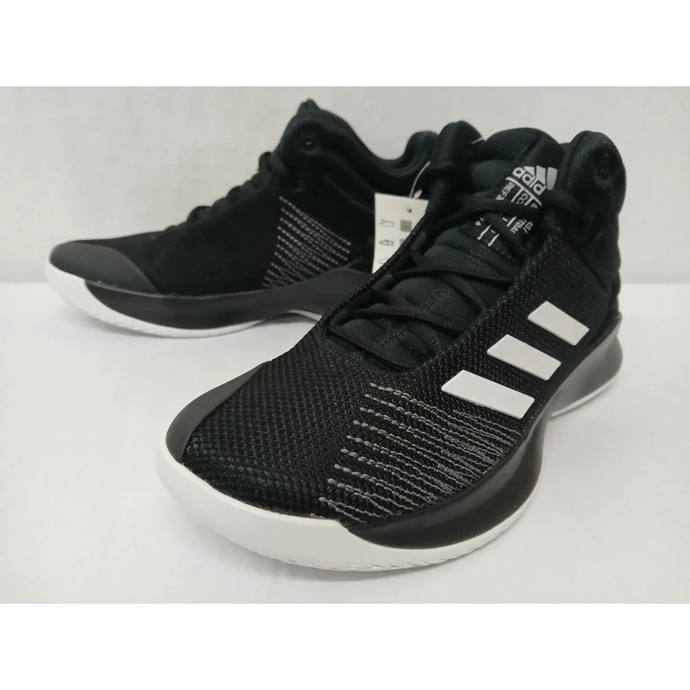 Adidas Kids Pro Spark 2018 K Basketball Shoe‎ Sneakers AH2644 Black White Size 5